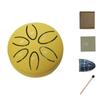 Frenflu 3 Inch Steel Tongue Slit Drum 6 Notes Rainstick Set with Bag Sheet Music Drumsticks Rubber Non-slip Sole Thicker Plate Golden