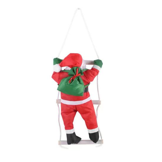 Yousheng Santa Claus On Ladder Ornament Plush Hanging Decor for Christmas Tree Window Staircase Festive Holiday Decoration with Rope