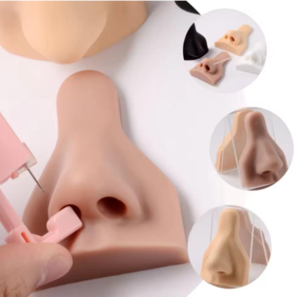 Piercing Tool Human Nose Model Rack Soft Nose Stud Display Stand Silicone Nose Model Girls Women