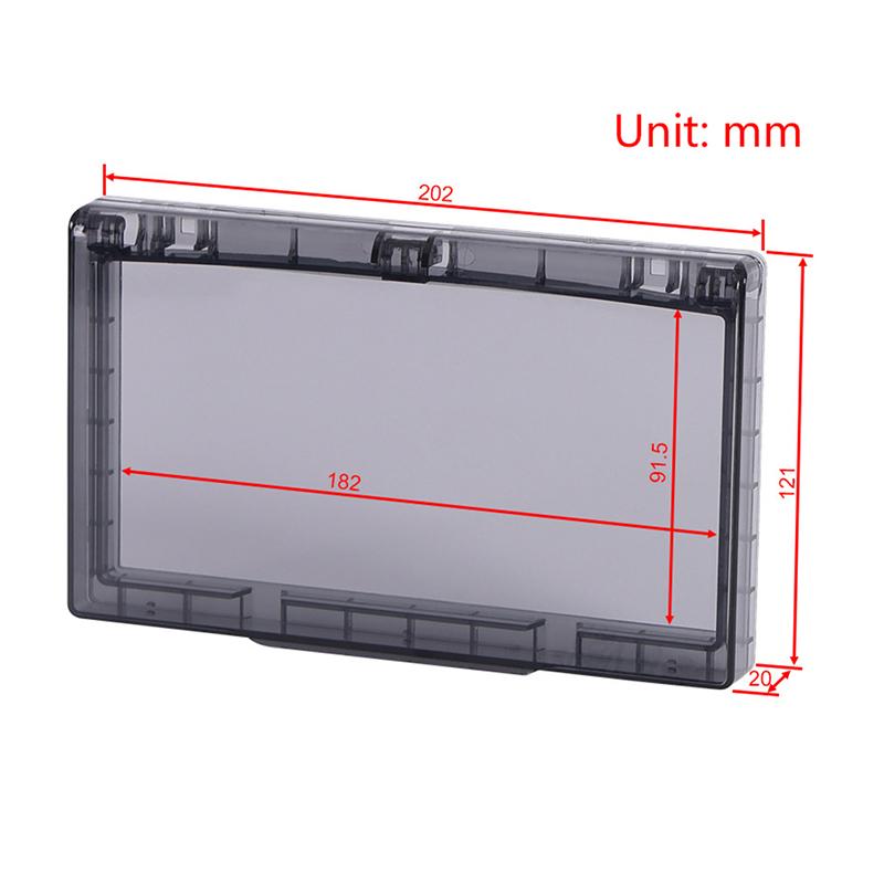 Tampa de Tomada Externa à Prova de Tempo Tipo 86 com 2 Módulos, Protetor de Tomada Elétrica Ultrafino de 26 mm, Preto, Branco, Transparente