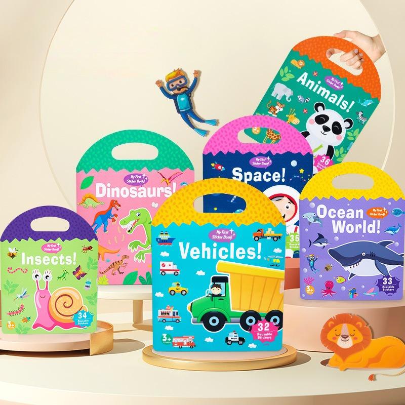 Children'S Enlightenment Early Education Portable Jelly Quiet Paste Book Puzzles, Cognitive Sticker Books, Paper Toys