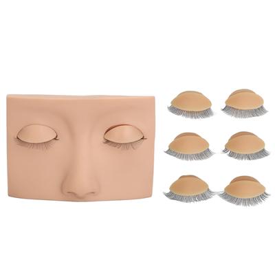 Wimpern Übungs-Mannequin Gesicht Silikon Wimpern Mannequin Kopf mit Doppelschichtigen Austauschbaren Augenlidern