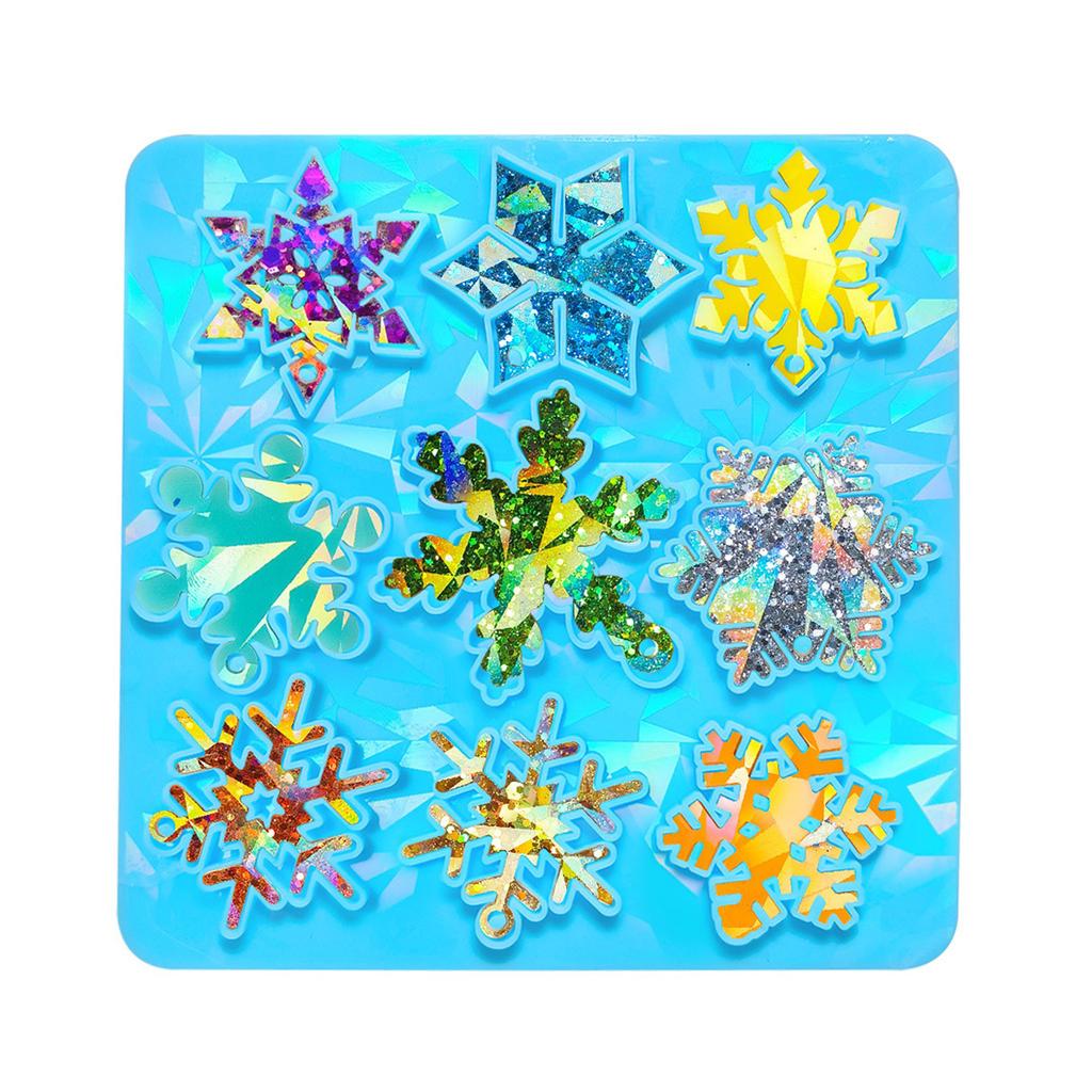 Silicone Mold Holographic Snowflake Pendants Resin Molds Unique Christmas Tree Charm Epoxy Mold DIY Festive Ornaments