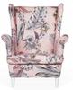 ARI PRINT Wing Chair with Footrest Scandinavian Family Meble Pink