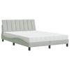 Vidaxl Bett mit Matratze, Hellgrau, 140X200 Cm, Samt