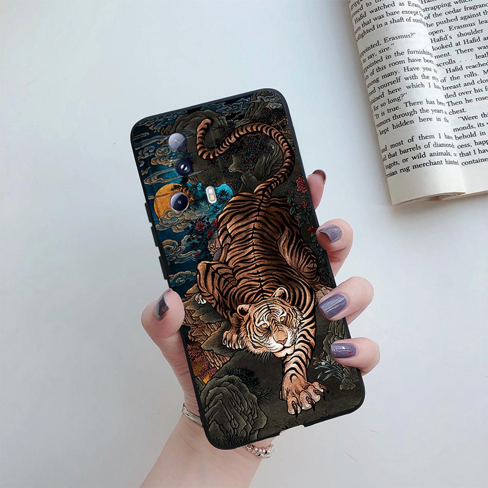 For Xiaomi 13 Lite 5G Case 2023 Luxury Black Dragon Painted Silicone Phone Cover for Xiaomi Mi 13 Lite 6.55'' Coque Capas 13Lite