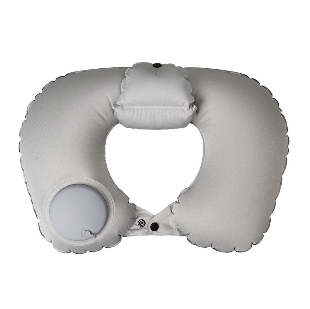 Inflatable U-shaped Travel Neck Pillow - Portable, Ergonomic, Height-Adjustable, Storable Milk Silk Design