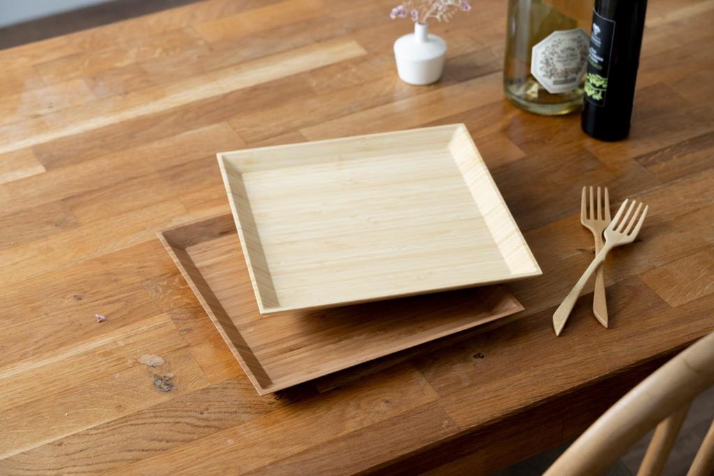 RIVERET RV-412WB Square Dinner Plates, 24-Pair Set