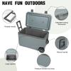 Insulated Portable Rolling Cooler with Wheels & Handle  70L Camping Cooler Leak-Resistant Outdoor Hard Cooler for Beach Drink
