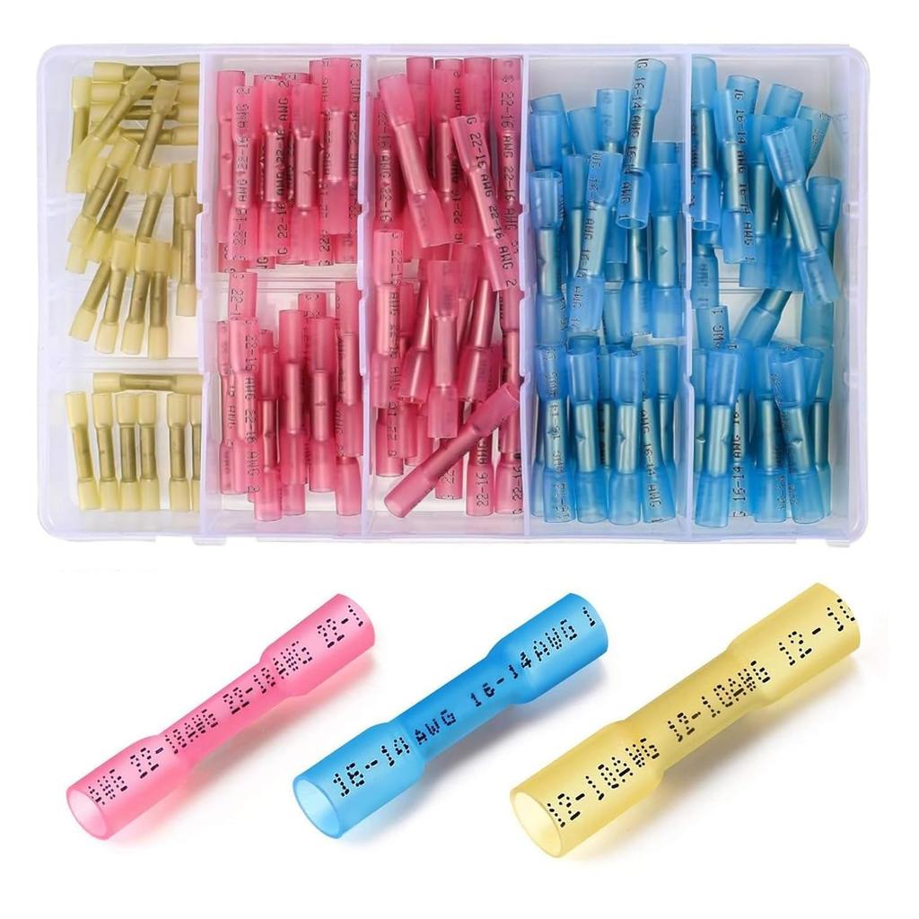 Aninako 90 Pieces (40 Red, 40 Blue, 10 Yellow) Crimping Connection Terminals, Waterproof, Crimping