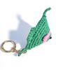 Fresh Summer Straw Woven Goldfish Keychain with Heart Charm for Bags and Phones