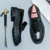 Spring new young men's big head British low-heeled business dress professional casual leather shoes versatile trend
