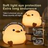Cute Bean Duck Led Night Light, Rechargeable Cartoon Silicone Bedroom Light, Touch Sensor Timing Bedside Lamp For Kids Gift