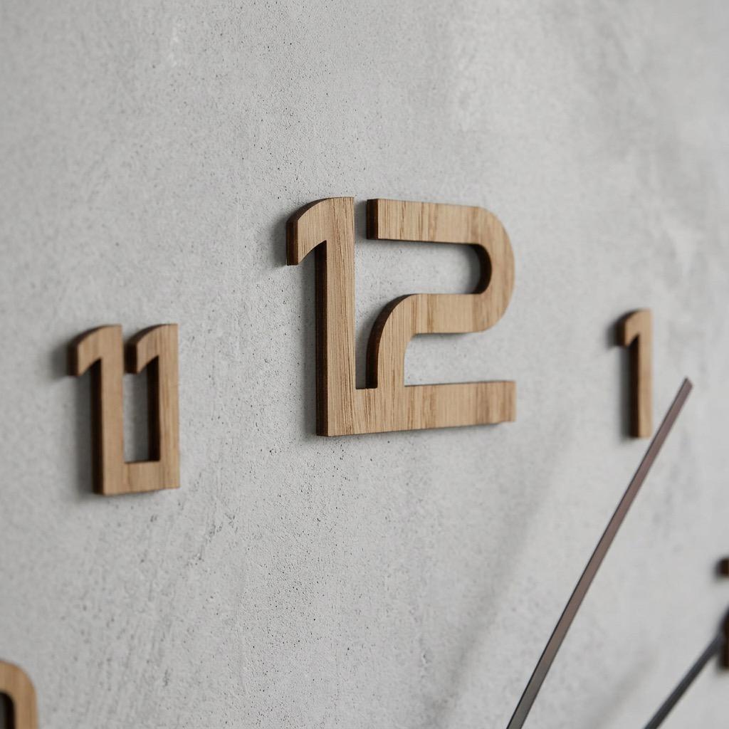 Large wooden wall clock OakTime 50-75cm