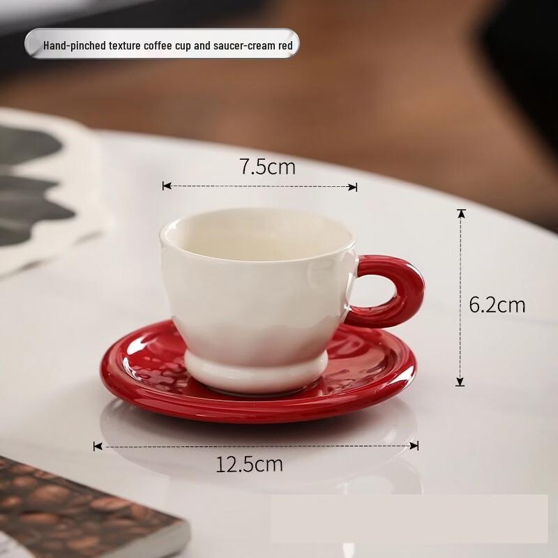 Abay Vintage Hand-pinched Ceramic Coffee Cup & Saucer Set