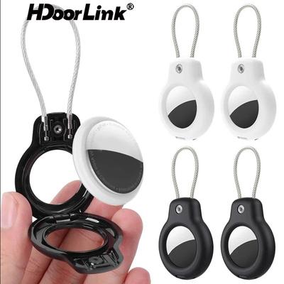 Para Apple Airtag Holder Llavero con cable de alambre AirTag Case Lock Protect AirTag Case Soporte de rastreador GPS para llaves