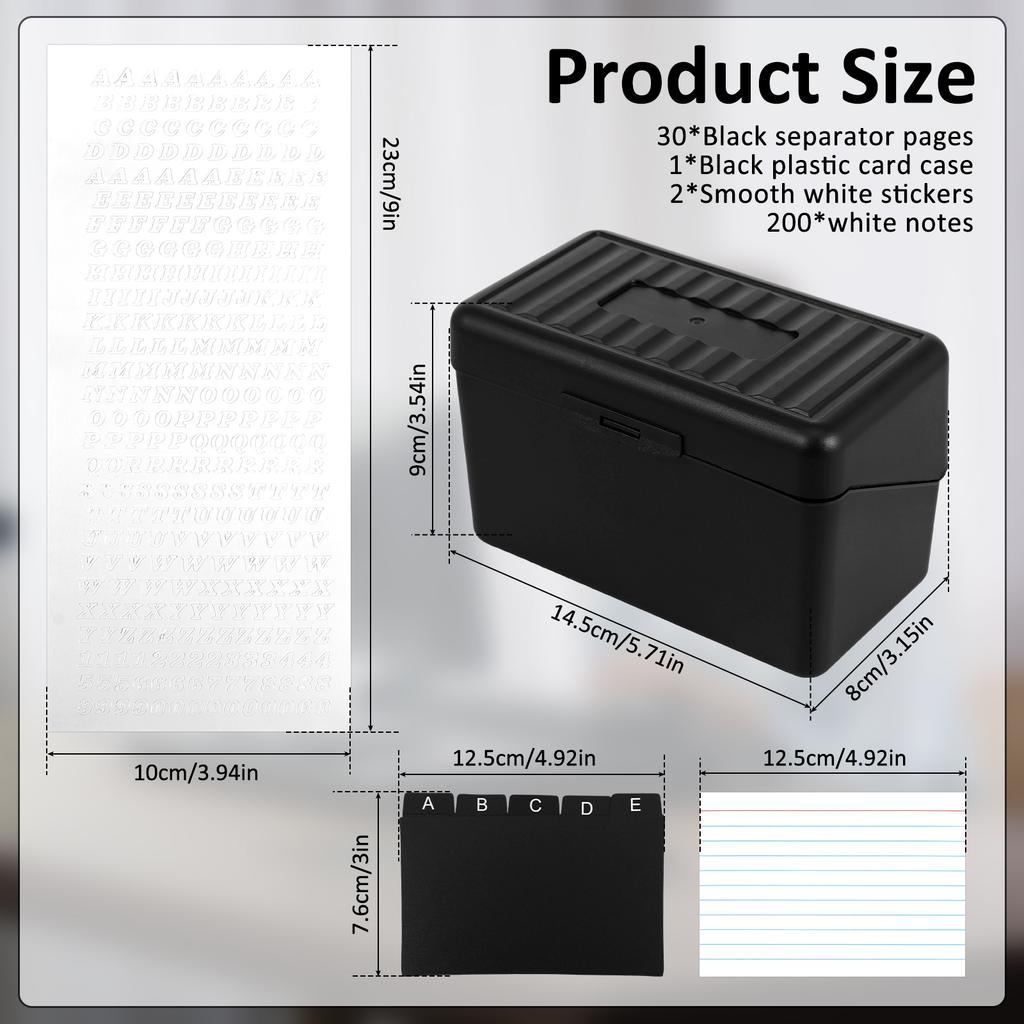 1 Set Index Card Organizer Box Plastic Index Card Holder Multi-functional Recipe Card Box 3x5Inch Cards Organizer with Note Page