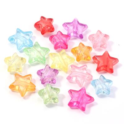 50 Piezas Abalorios Acrílicos de Estrella Coloridos Transparentes Estrella de Cinco Puntas Sueltos Espaciadores Para Fabricación de Joyería DIY Pulseras Accesorios
