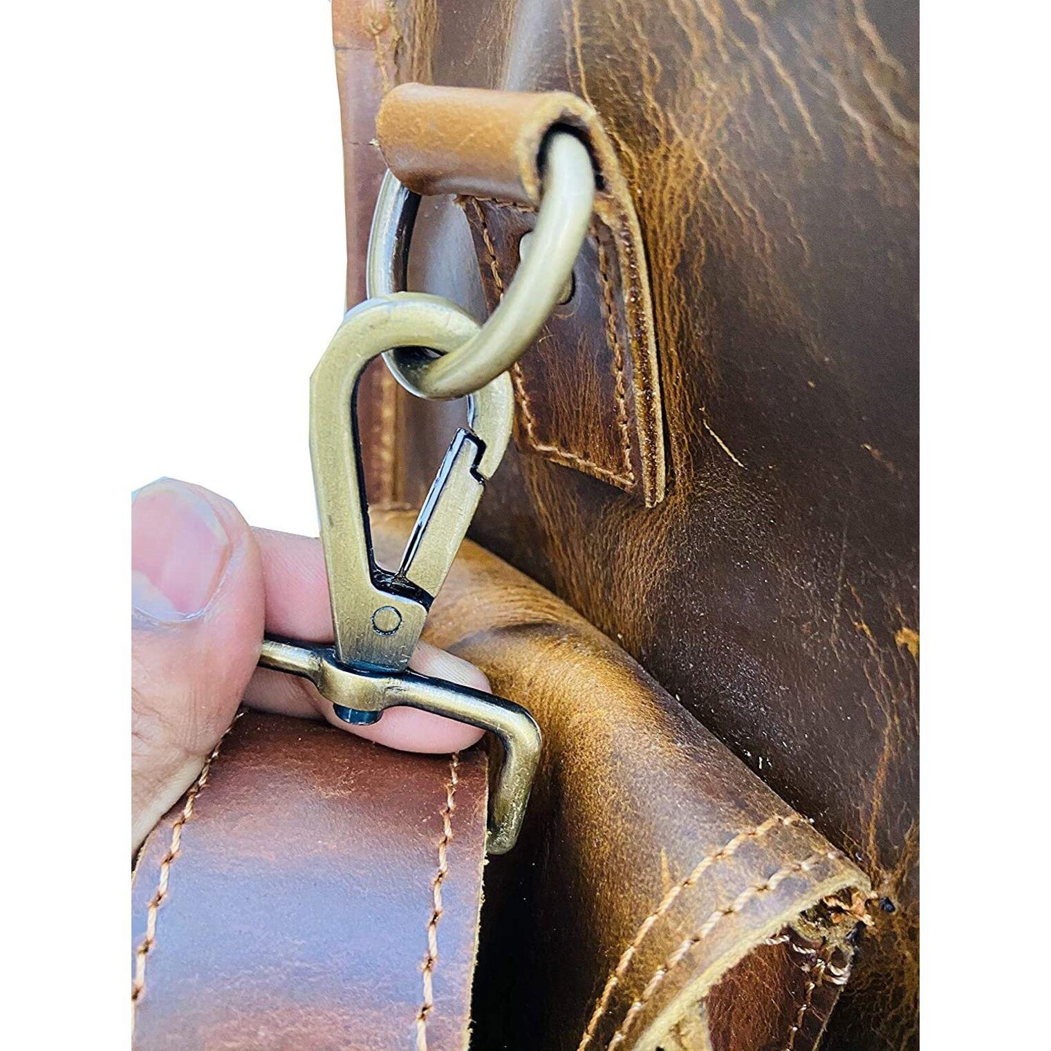 18-дюймовая винтажная кожаная сумка-мессенджер ручной работы — фото 4