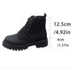Fashion British Wind Plus Size Thick-soled Short Boots Women Spring and Autumn New Lace Design Solid Color Casual Fashion Boots.