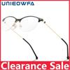 UNIEOWFA Semi-Rimless Optical Eyeglasses for Women Frame Cat Eye Prescription Myopia Glasses Frame Female TR90 Brand Spectacles