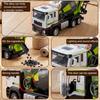 Kids Mixer Truck Toy with Light Sound Opening Door Movable Joints Engineering Vehicle Model Toddlers Boys Educational Inertia Drive Construction
