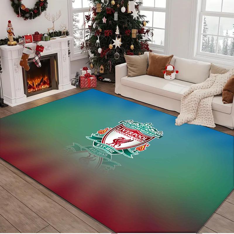 1PC rug Football Liverpool Crest Carpet, Chair Rug,Area Rug for Office Bedroom living rooms bedroom, Doormat decor Christmas fan gifts