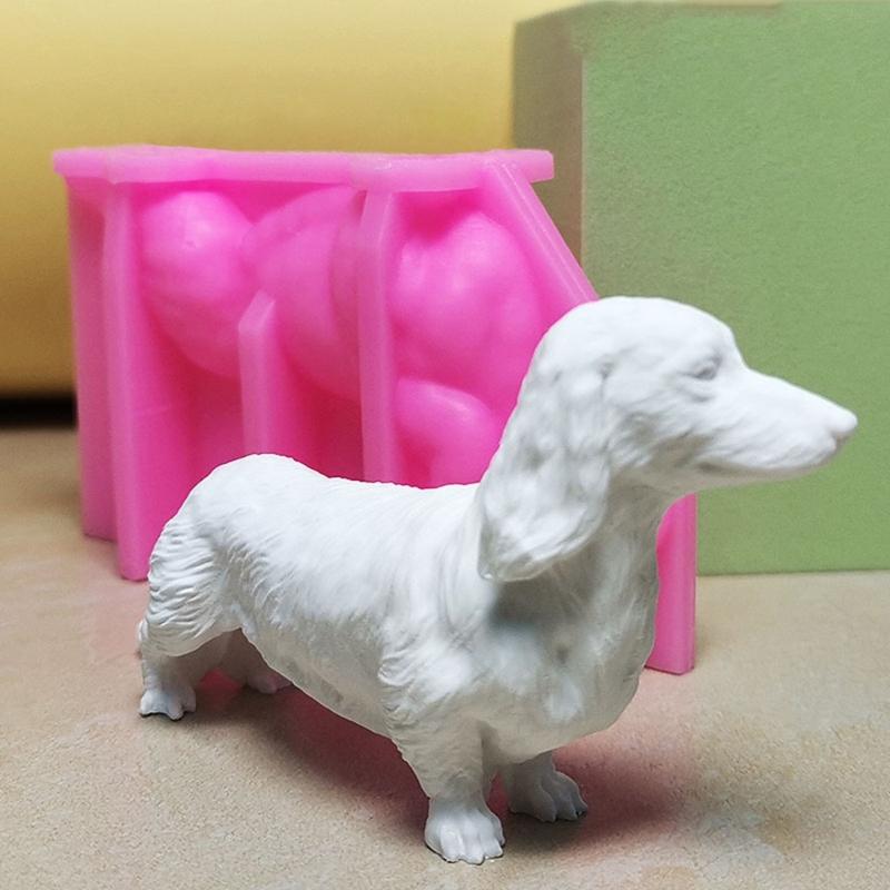 Cute Dachshund Silicone Casting Mold Versatile Wiener Dog Silicone Mold for Handmade Figurines and Scented Candle