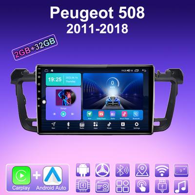2 DIN Android Carplay autórádió Peugeot 508-hoz 2011-2018 Multimédia lejátszó Fejegység Sztereó GPS Navigáció BT WIFI 2+32GB