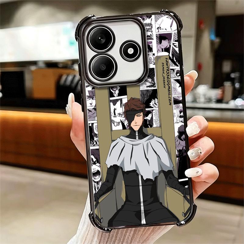Bleach Anime Ichigo Kenpachi Plating Phone Case For Xiaomi Redmi Note 14 15 Pro Plus 13 12 11 11S 11T 10 9S 9 5G Anti-Fall Airab