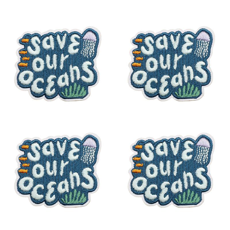 10pcs Luxury Cruise Ship Embroidery Patch Sea Trip Blue Whale Iron On Patches For Clothes Jackets Backpack Sew Stickers Badge 