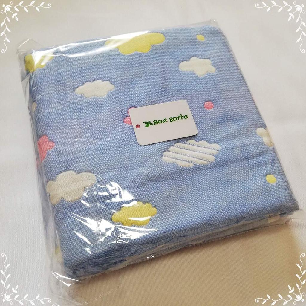 BoaSolchi Neugeborenenwickeltuch, Baby-Badetuch, Decke, 100% Baumwolle, 6-lagige Gaze (blau)