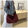 Korean Style Casual Lazy Wind Bag 2024 New Simple Large Capacity Canvas Bag Solid Color Single Shoulder Diagonal Female Bag