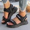 2025 Nowe Damskie Sandały Casualowe Podwyższające Koturny Wysokie Obcasy Buty Sportowe Kobiety Lato Trend Platforma Klin Plażowe Damskie Sandały