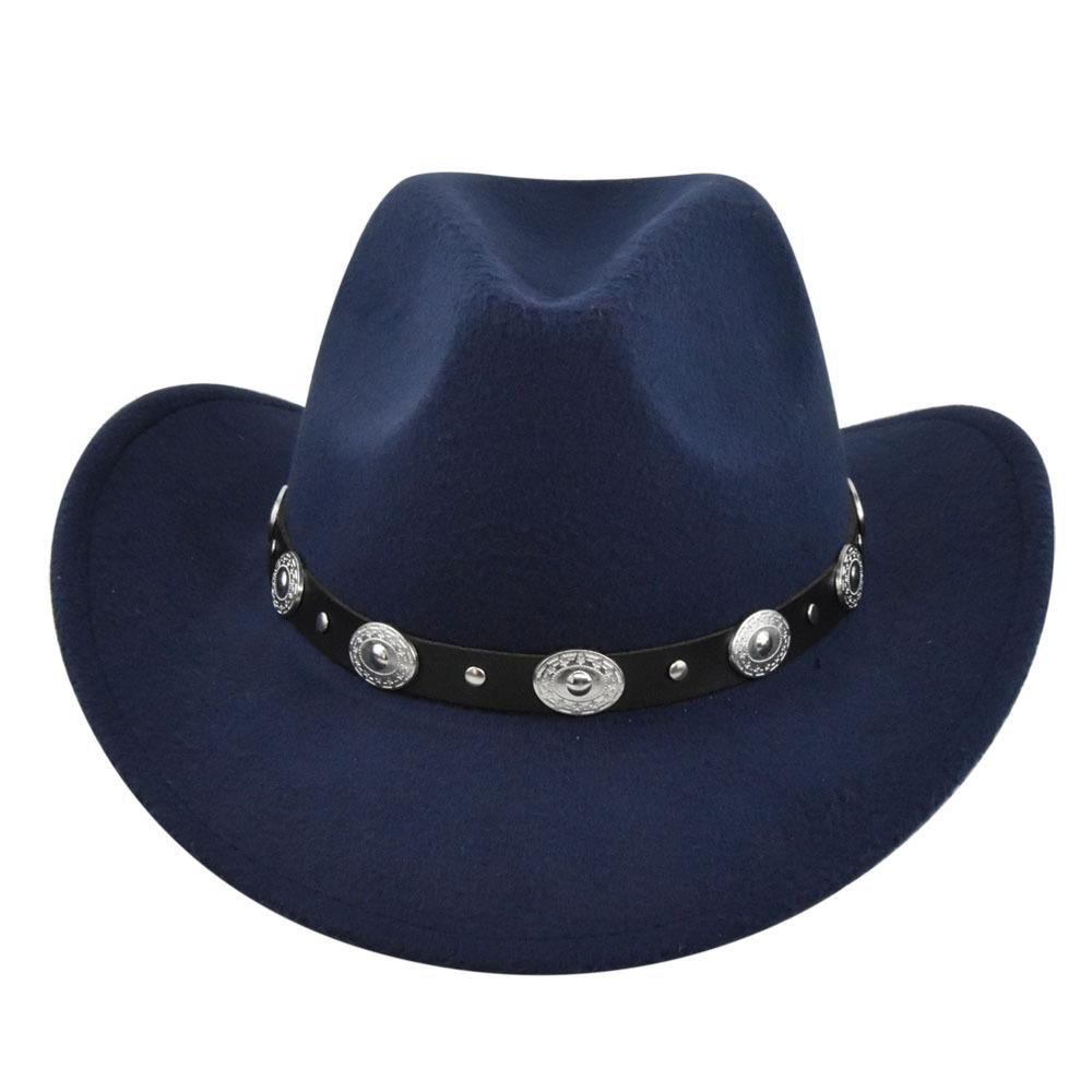 54-56-58 cm Unisex Western Cowboy Hat Vintage Roll Brim Felt Hat Suitable for, Western Cowboy Party, Bar Cowboy
