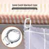 Retractable Blackout Privacy Curtain for Dormitory Lower Bunk with Hanging Rope and Steel Wire Support