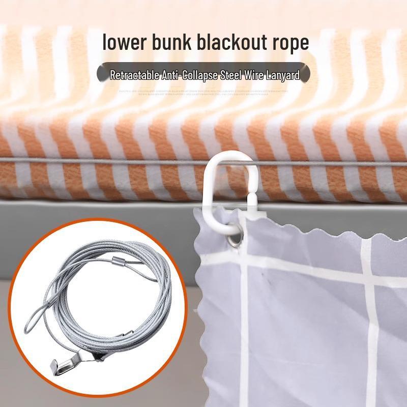 Dormitory Retractable Steel Wire Bed Curtain Rope for Lower Bunk Blackout Curtains