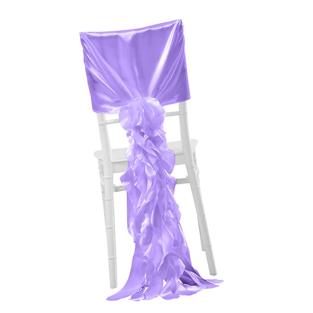 Luxurious Satin Wedding Chair Slipcovers Chiffon Covers with Ruffles for Banquets and Special Occasions