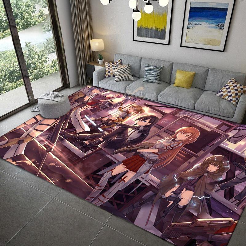 Sword Art Online anime Dywan wielorozmiarowy Dywan do salonu sypialni pokoju dziecięcego Dekoracja domu Dywanik podłogowy Mata antypoślizgowa Mata pod kanapę