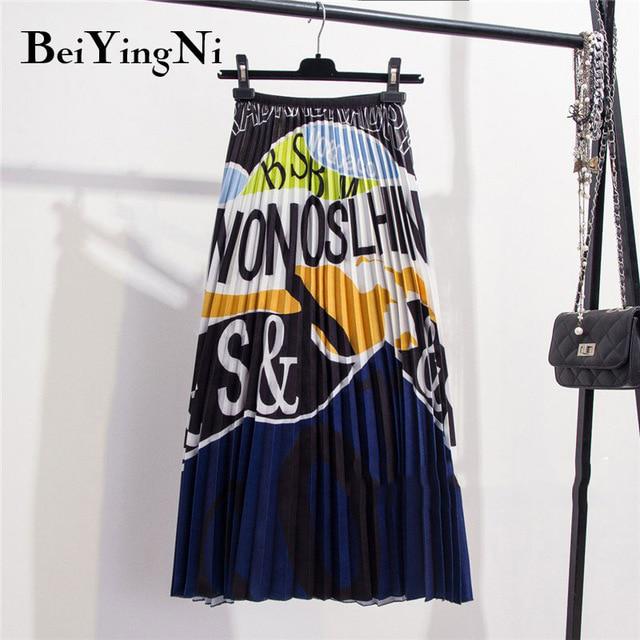 Beiyingni 28 estilos Europa Cartoon Patrón Plisado Falda Mujeres Calle  Coreana Mid-Calf High Elastic Q comprar a buen precio — entrega gratuita,  reseñas reales con fotos — Joom