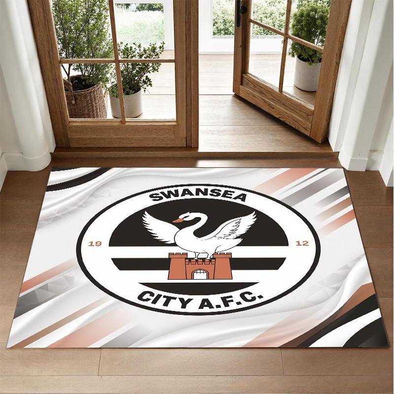 Swansea City Design Crystal Velvet Rug Soft Decorative Mat for Bedroom Entrance