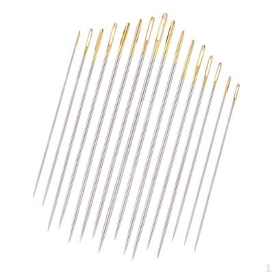 16Pcs/conjunto material de aço costura à mão para ponto de bordado olho dourado