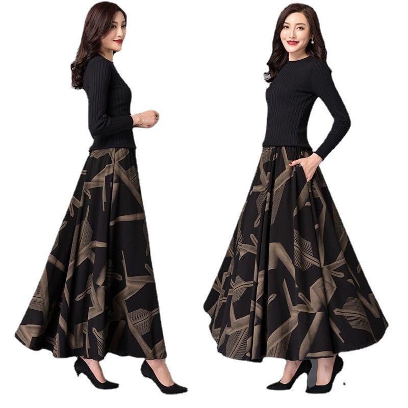 New Summer Skirt A Version High Waist Long Skirt Big Swing Skirt Ladies Fashion