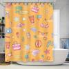 Sommarstrand Duschdraperi med Färgglada Tillbehör för Badrumsinredning Solig Orange Tryck