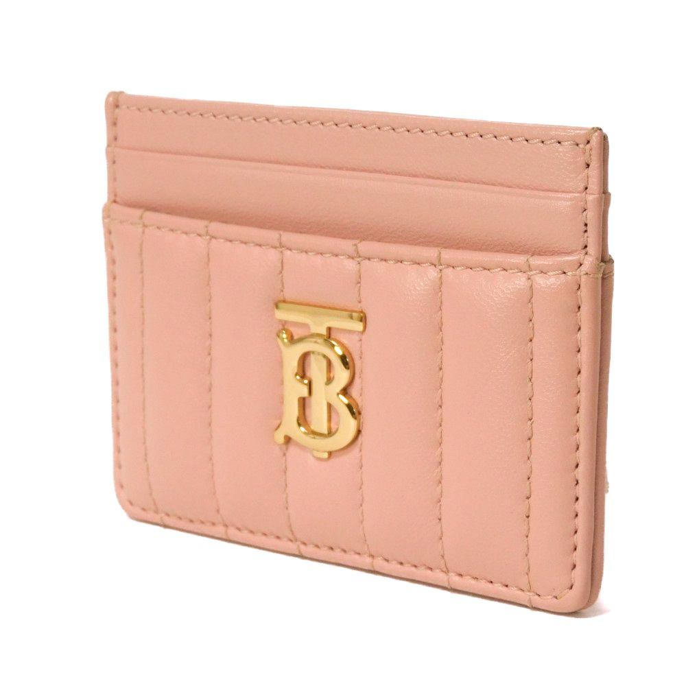 Used 11033 Laura Quilted TB Card Holder 8062371 7946 Stitched Pastel Pink Logo Dusky Pink Excellent Condition Ladies