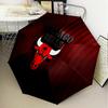 Chicago-Bulls Logo Automatic Folding Umbrella - 8-Rib Travel Umbrella with Auto Open/Close & Portable Gifts for Holidays or Birthdays