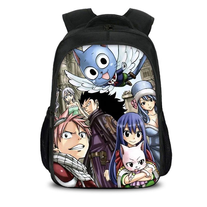 FAIRY TAIL Double layer Backpack Cartoon Anime Printed Student Boys and Girls New Large Capacity Versatile