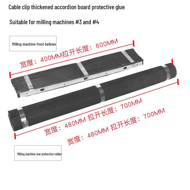 Turret Milling Machine Rubber Bellows Protective Cover - Anti-Iron Filings & Chip Guard