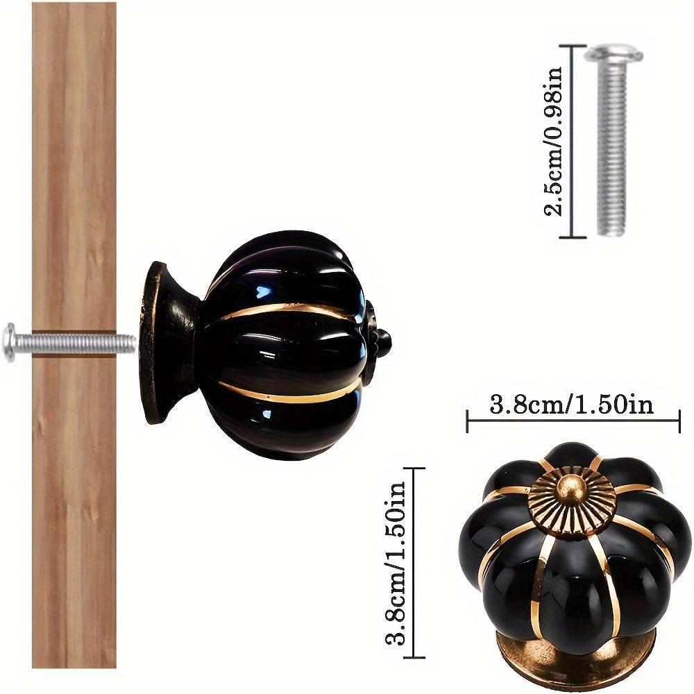 4/8 st Svarta Keramiska Pumpaknoppar för Skåp, Vintage Mode Drag för Kök/Byrå/Garderobslådor med Skruvar