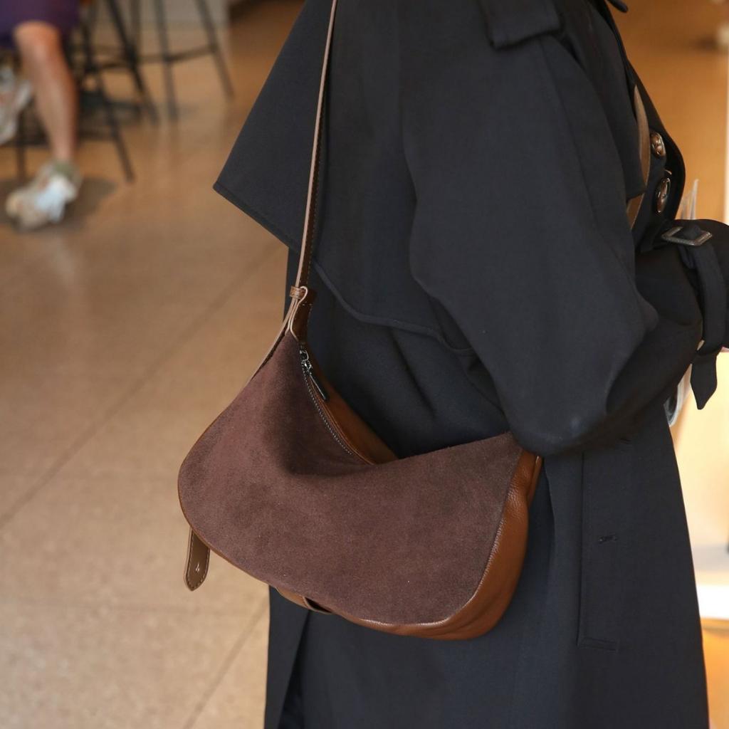 Cowhide Matte Soft High-end Niche Dumpling Bag Popular Fashion Shoulder Crossbody Version Soft Leather Satchel
